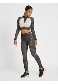Damska bluza z zamkiem 1/2 crop Hummel MT Mila. Kolor: czarny, szary, wielokolorowy. Sport: fitness
