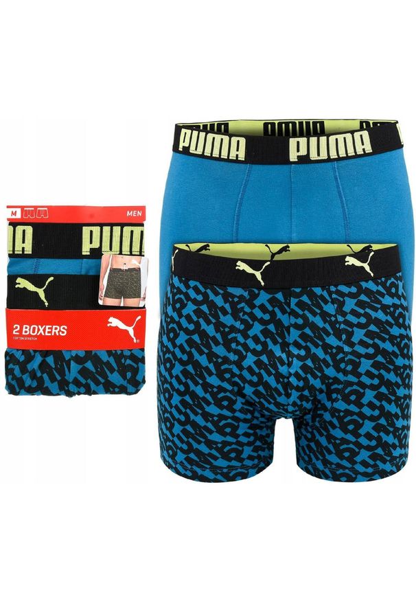 Puma - Bokserki męskie bawełniane 2 pary PUMA BOXER TRUNKS. Kolor: niebieski. Materiał: bawełna. Sport: fitness