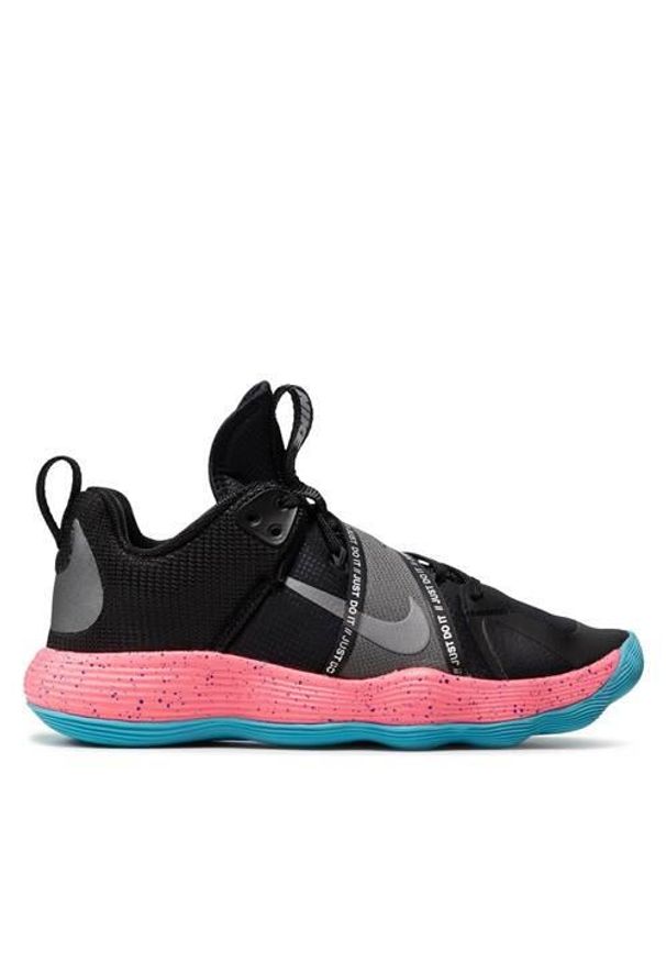 Buty siatkarskie męskie Nike React Hyperset. Zapięcie: sznurówki. Kolor: czarny, różowy, wielokolorowy. Materiał: syntetyk, tkanina, materiał. Szerokość cholewki: normalna
