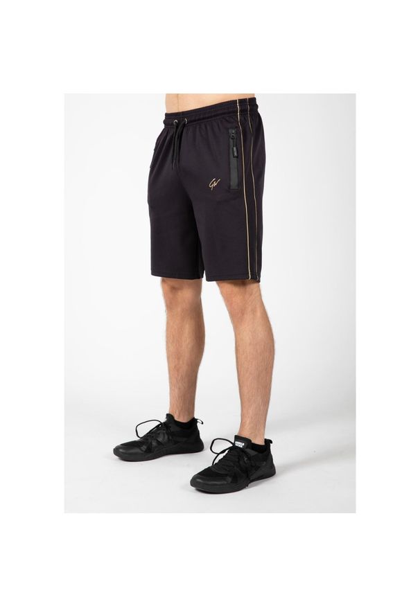 GORILLA WEAR - Spodenki fitness męskie Gorilla Wear Wenden Shorts. Kolor: wielokolorowy, żółty, czarny, pomarańczowy. Materiał: dresówka. Sport: fitness