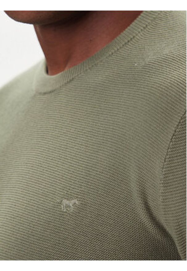 Mustang Sweter Elliot 1016844 Zielony Regular Fit. Kolor: zielony. Materiał: bawełna