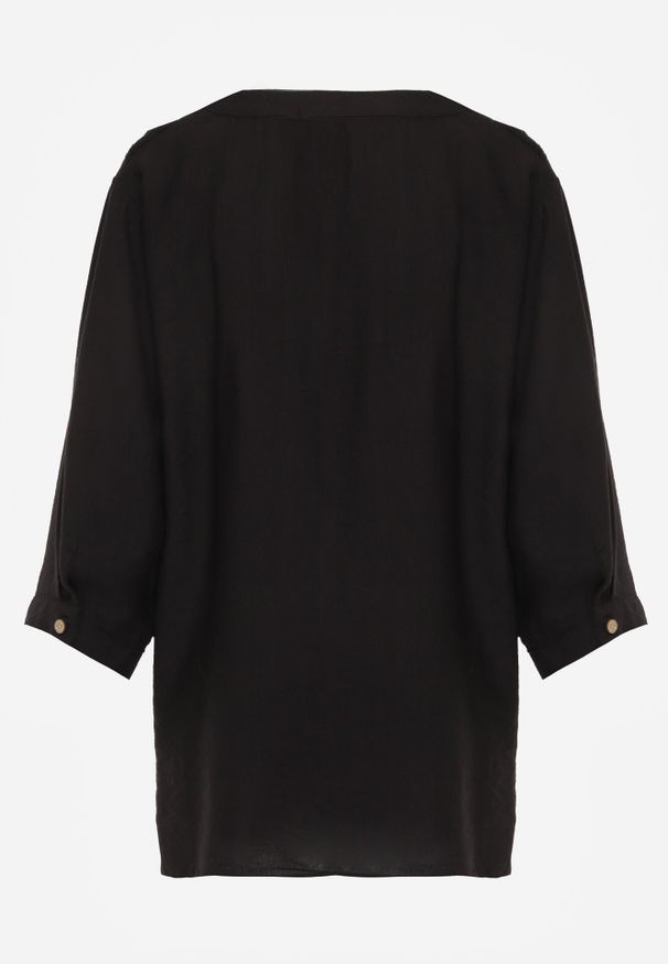 Born2be - Czarna Koszula z Wiskozy z Haftowanymi Kwiatami Sylimeine. Okazja: do pracy, na co dzień, na spotkanie biznesowe. Kolor: czarny. Materiał: wiskoza. Wzór: haft, kwiaty. Styl: elegancki, biznesowy, klasyczny, casual