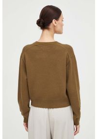 Marc O'Polo kardigan wełniany kolor zielony lekki. Typ kołnierza: polo. Kolor: zielony. Materiał: wełna #4