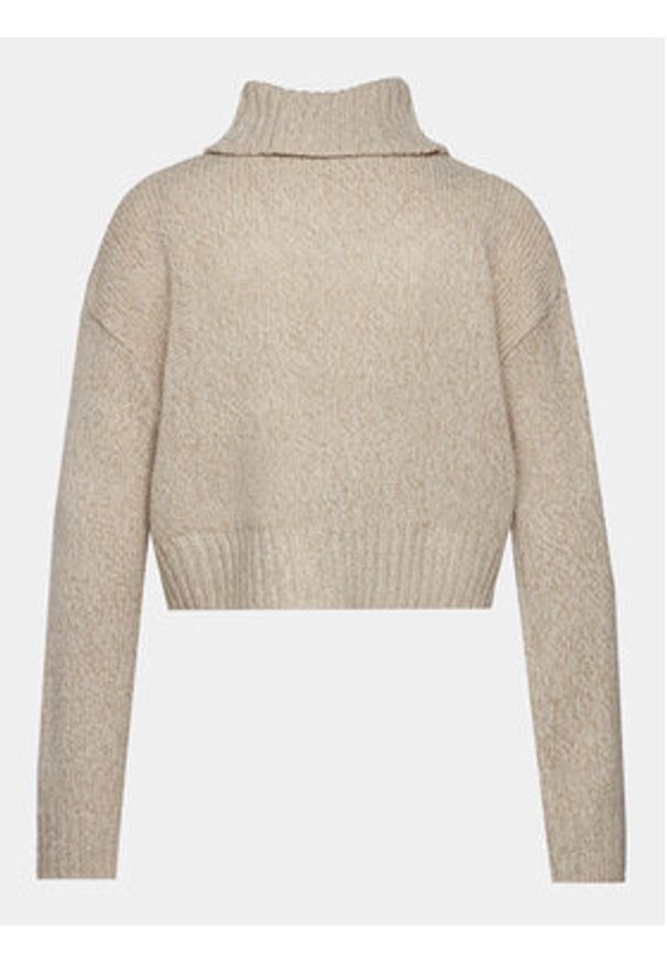 Brave Soul Sweter LK-230LANDOA Beżowy Regular Fit. Kolor: beżowy. Materiał: wiskoza