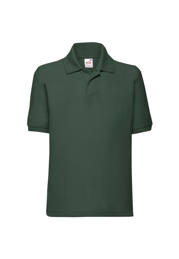 FRUIT OF THE LOOM - Koszulka Polo Dla Dzieci 65/35. Typ kołnierza: polo. Kolor: zielony