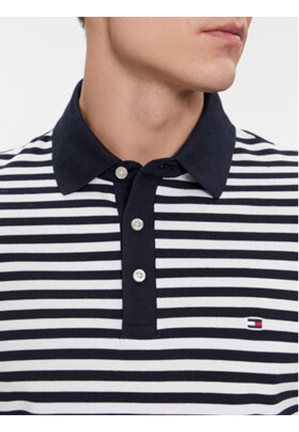TOMMY HILFIGER - Tommy Hilfiger Polo 1985 MW0MW17771 Granatowy Slim Fit. Typ kołnierza: polo. Kolor: niebieski. Materiał: bawełna