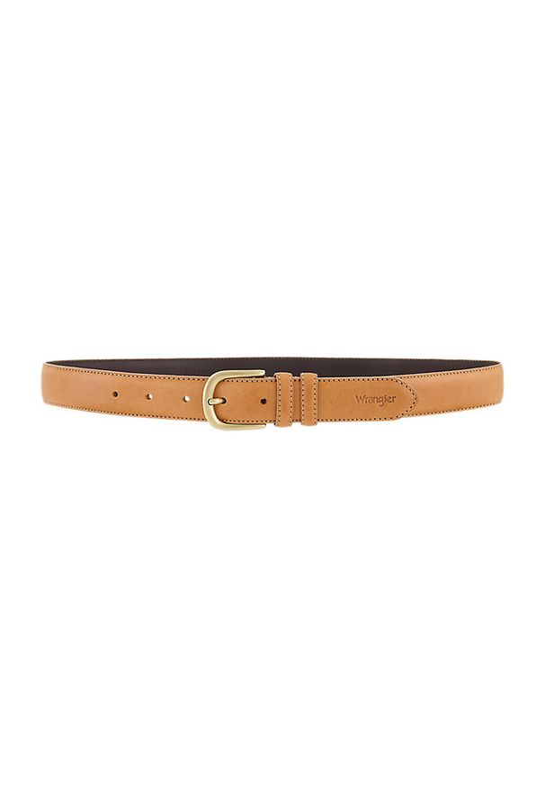 Wrangler - WRANGLER MĘSKI PASEK SKÓRZANY BOMBATO BELT DARK COGNAC 112358067 PREMIUM W0CL014422. Materiał: skóra. Wzór: paski. Styl: klasyczny