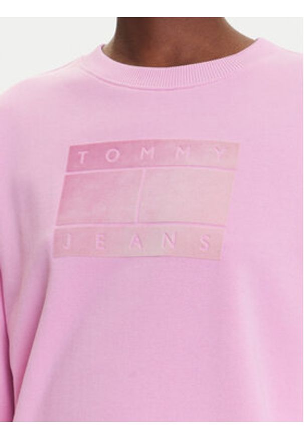 Tommy Jeans Bluza Gradient Flag DW0DW21396 Różowy Relaxed Fit. Kolor: różowy. Materiał: bawełna. Wzór: gradientowy