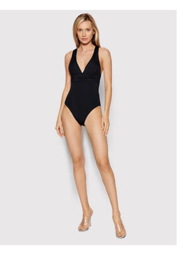 Seafolly Strój kąpielowy Cross Back 10950-942 Czarny. Kolor: czarny. Materiał: syntetyk