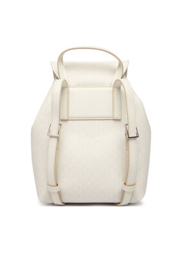 Calvin Klein Plecak Emblem Aop Mini Backpack LV04F3507G Biały. Kolor: biały. Materiał: skóra