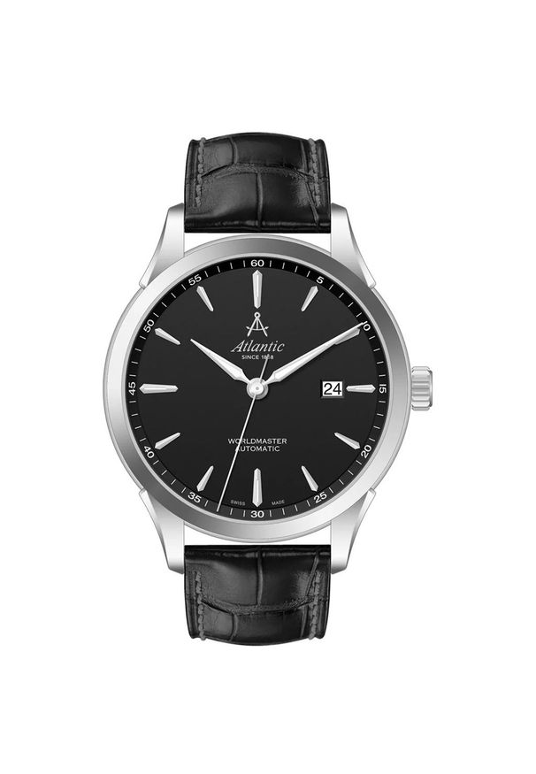 Atlantic - ATLANTIC RABAT ZEGAREK Worldmaster 52759.41.61S. Materiał: skóra, materiał. Styl: klasyczny, elegancki