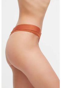 Calvin Klein Underwear stringi kolor pomarańczowy z koronki. Kolor: pomarańczowy. Materiał: koronka. Wzór: koronka #4
