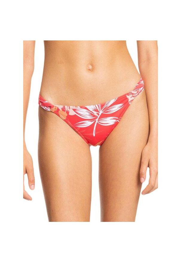 Dół od bikini Roxy Seaside Tropics. Kolor: czerwony. Materiał: poliester