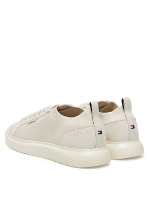 TOMMY HILFIGER - Tommy Hilfiger Sneakersy Light Cupsole Knit Seasonal FM0FM05403 Beżowy. Kolor: beżowy. Materiał: materiał