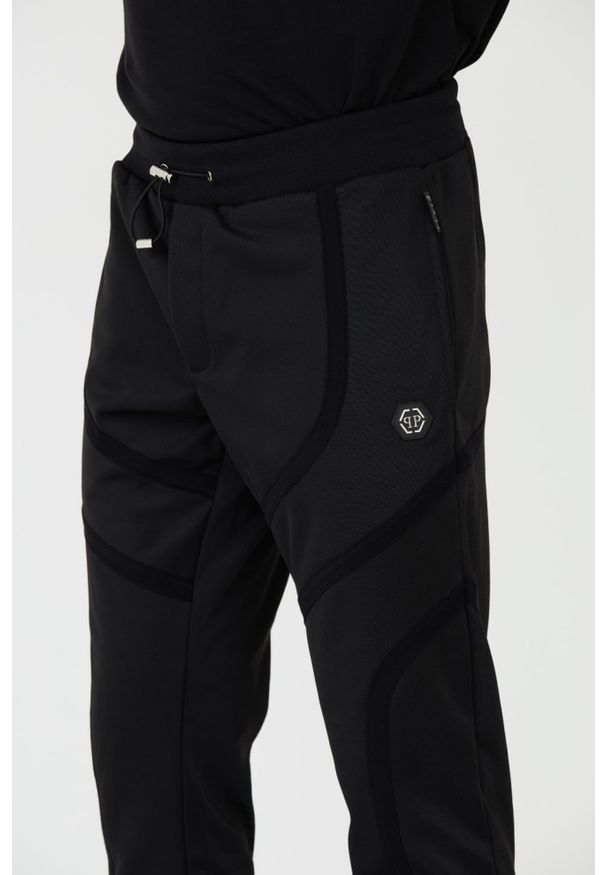 Philipp Plein - PHILIPP PLEIN Czarne męskie spodnie dresowe Jogging Trousers Basic, Rozmiar XXL. Kolor: czarny. Materiał: dresówka. Sport: bieganie