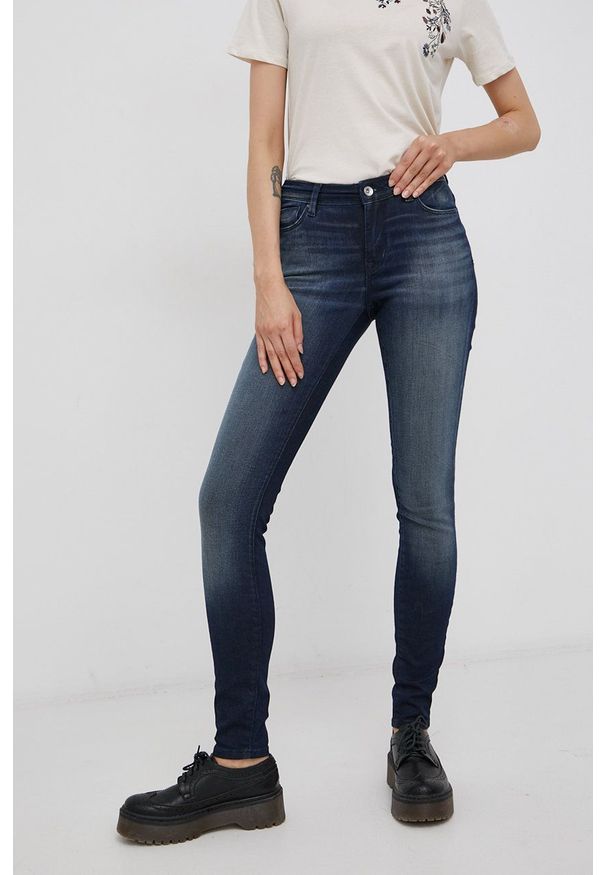 only - Only Jeansy damskie medium waist. Kolor: niebieski