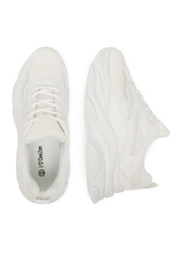 DeeZee Sneakersy 9215 Biały. Kolor: biały. Materiał: skóra