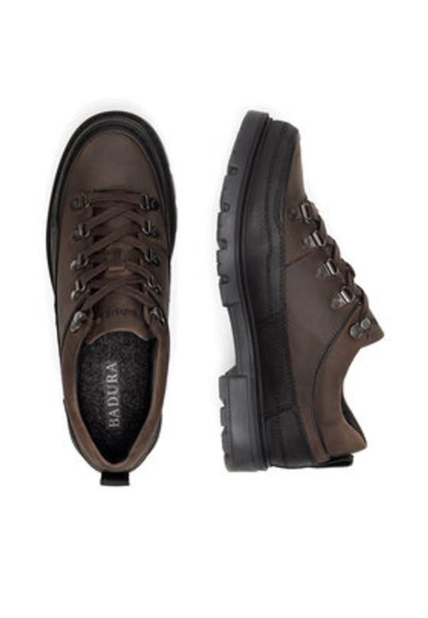 Badura Półbuty DAVID-01 MI08 Brązowy. Kolor: brązowy. Materiał: nubuk, skóra