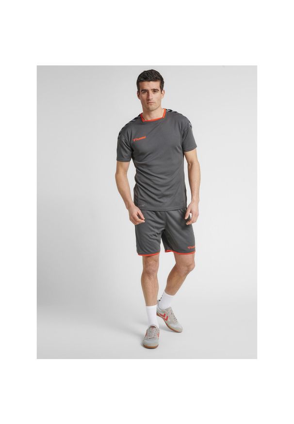 Hummel Koszulka sportowa męska T-shirt Authentic Poly Jersey. Kolor: szary. Materiał: jersey. Sport: piłka nożna, fitness