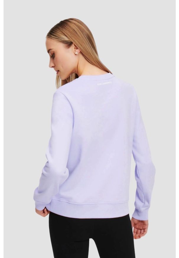 Karl Lagerfeld - KARL LAGERFELD Lawendowa damska bluza Ikonik 2.0, Rozmiar S. Kolor: fioletowy. Materiał: bawełna, materiał. Styl: elegancki