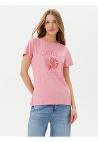 Guess T-Shirt E5GI03 K8G01 Różowy Regular Fit. Kolor: różowy. Materiał: bawełna