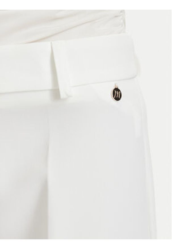 Maryley Spodnie materiałowe 26EB52Z/43VA Kremowy Regular Fit. Kolor: kremowy. Materiał: syntetyk