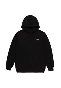 Bluza Prosto Klasyk Hoodie Bassik KL231MSWE2121 - czarna. Okazja: na co dzień, na spacer. Typ kołnierza: kaptur. Kolor: czarny. Materiał: poliester, materiał, dresówka, bawełna. Wzór: aplikacja. Styl: casual, klasyczny. Sport: turystyka piesza #1