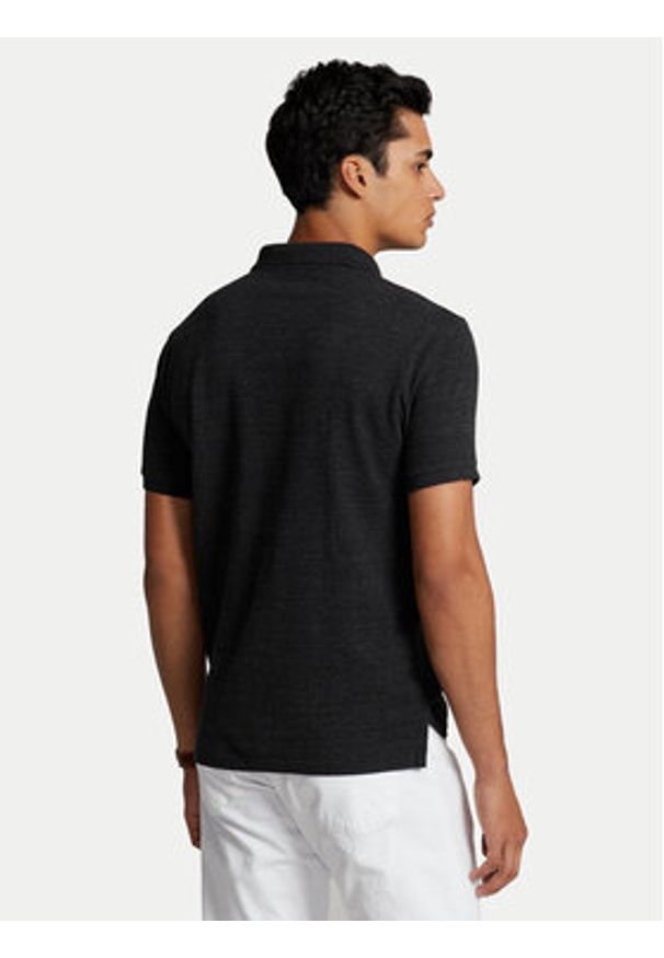 Polo Ralph Lauren Polo 710680784011 Czarny Custom Slim Fit. Typ kołnierza: polo. Kolor: czarny. Materiał: bawełna
