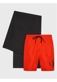 Calvin Klein Swimwear Szorty kąpielowe KM0KM00849 Czerwony Regular Fit. Kolor: czerwony. Materiał: syntetyk #8