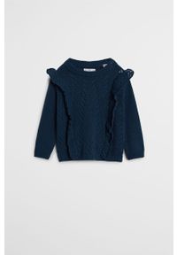 Mango Kids - Sweter dziecięcy Kareny 80-104 cm. Okazja: na co dzień. Kolor: niebieski. Materiał: bawełna, dzianina. Wzór: gładki. Styl: casual #1
