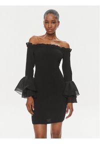ROTATE Sukienka koktajlowa Chiffon 112112100 Czarny Regular Fit. Kolor: czarny. Materiał: syntetyk. Styl: wizytowy #1