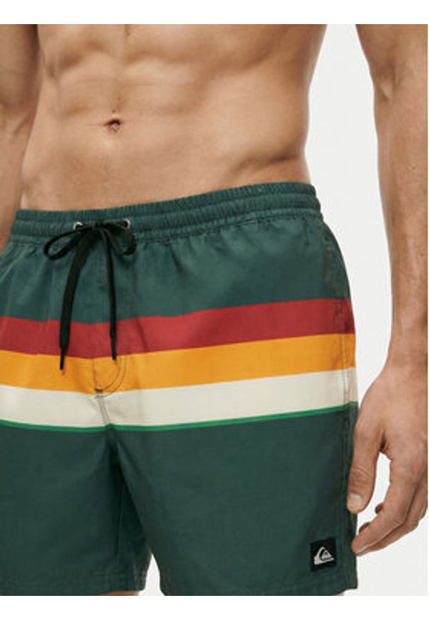 Quiksilver Szorty kąpielowe Everyday Printed Volley 15 EQYJV04219 Zielony Regular Fit. Kolor: zielony. Materiał: syntetyk