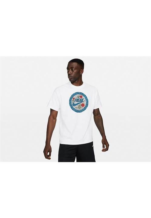 Koszulka sportowa męska Nike Giannis Antetokounmpo Freak Swoosh. Kolor: biały. Długość rękawa: krótki rękaw. Długość: krótkie. Sport: koszykówka