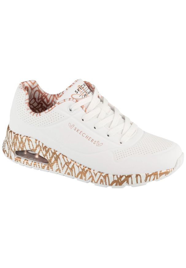 skechers - Buty sportowe Sneakersy damskie, Uno-Loving Love. Kolor: biały. Sport: turystyka piesza