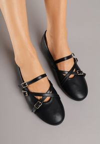 Renee - Czarne Balerinki Vices Mary Jane z Wkładką ze Skóry Naturalnej Rilomia. Okazja: na co dzień. Zapięcie: pasek. Kolor: czarny. Materiał: skóra. Styl: casual, elegancki #5