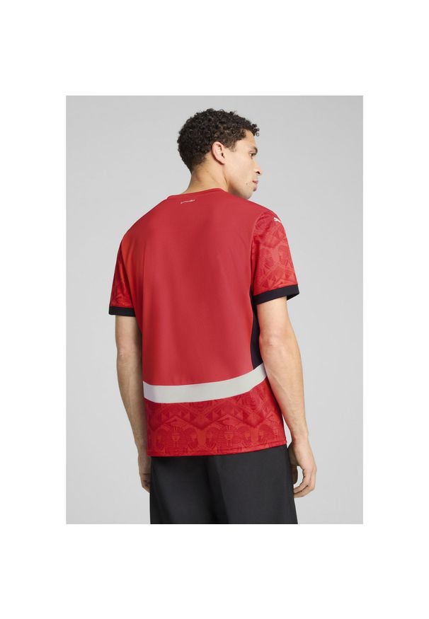 Puma - Męska koszulka domowa Egipt 2025 PUMA Red Black. Kolor: czerwony, wielokolorowy, czarny. Sport: piłka nożna
