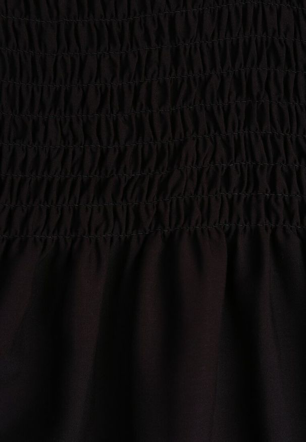 Renee - Czarna Sukienka z Bawełny na Ramiączkach o Rozkloszowanym Kroju z Marszczoną Górą Christten. Okazja: na co dzień. Kolor: czarny. Materiał: bawełna. Długość rękawa: na ramiączkach. Sezon: lato. Typ sukienki: rozkloszowane. Styl: casual, boho