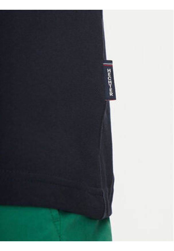 Hechter Paris Polo Pique H-Eco 74013 151902 Granatowy Regular Fit. Typ kołnierza: polo. Kolor: niebieski. Materiał: bawełna