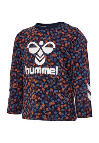 Koszulka z długim rękawem dla dziewczynki Hummel Confetti. Kolor: niebieski. Długość rękawa: długi rękaw. Długość: długie. Wzór: aplikacja #1