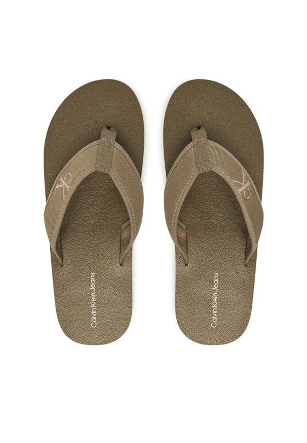 Calvin Klein Jeans Japonki Thong+ Cv YM0YM01235 Khaki. Kolor: brązowy. Materiał: materiał