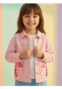 Sinsay - Jeansowa kurtka katana z motywem jednorożców - różowy. Kolor: różowy. Materiał: jeans #1