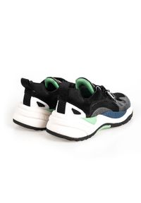 Geox Sneakersy "T02 A" | T94BUA 02214 | T02 A | Kobieta | Czarny, Zielony. Kolor: wielokolorowy, zielony, czarny. Materiał: skóra, materiał