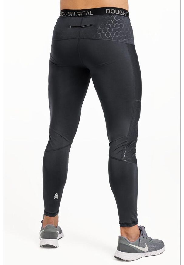 ROUGH RADICAL - Legginsy do biegania męskie Rough Radical Stone Long z kieszonką. Kolor: czarny