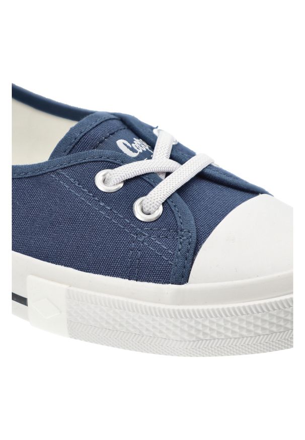 Granatowe Trampki Lee Cooper Modne Buty Damskie. Okazja: na spacer. Kolor: niebieski. Materiał: materiał. Szerokość cholewki: normalna. Styl: klasyczny