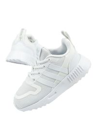 Adidas - Buty sportowe adidas Multi X Jr GX8402 białe. Okazja: na spacer. Zapięcie: sznurówki. Kolor: biały. Materiał: guma, tkanina. Sport: turystyka piesza
