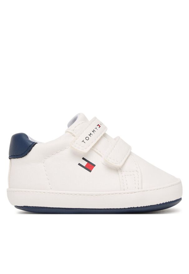 TOMMY HILFIGER - Tommy Hilfiger Sneakersy Low Cut Velcro T0B9-34328-1582 Biały. Kolor: biały. Materiał: skóra