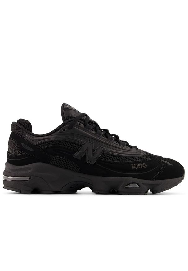 Buty unisex New Balance M1000B - czarne. Kolor: czarny. Materiał: materiał, skóra. Szerokość cholewki: normalna