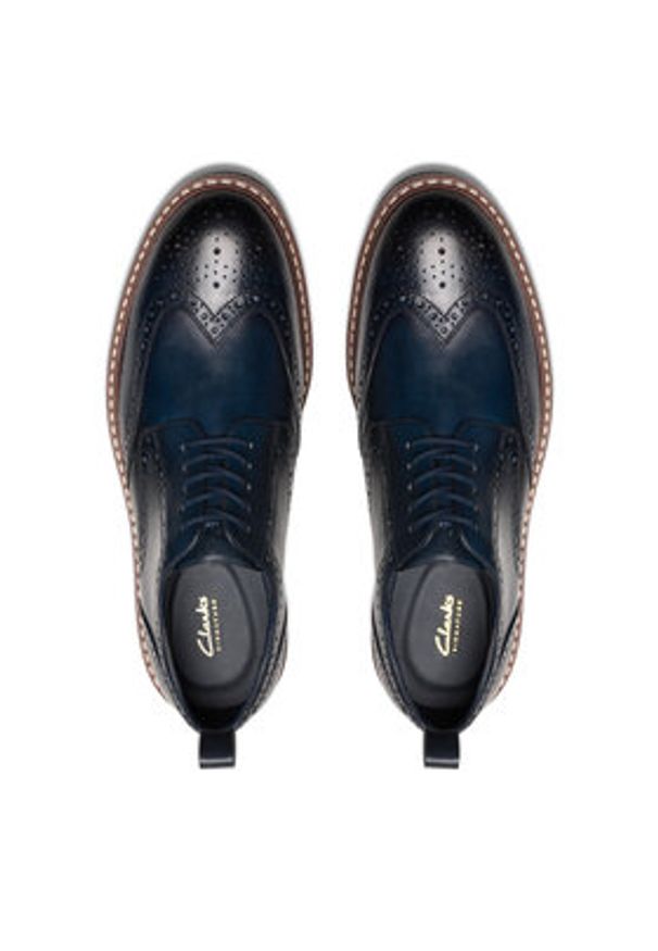 Clarks Półbuty Aldwin Limit 26178471 Granatowy. Kolor: niebieski. Materiał: skóra