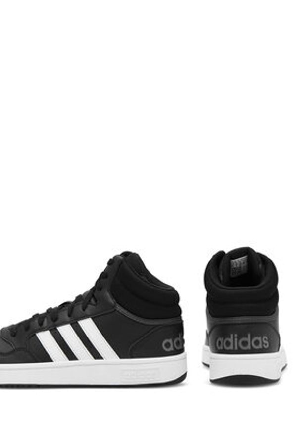 Adidas - adidas Sneakersy HOOPS 3.0 MID GW3020 Czarny. Kolor: czarny. Materiał: materiał
