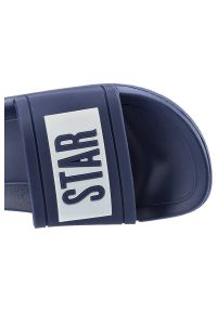 Big-Star - Granatowe Klapki Big Star Damskie Buty Wodoodporne. Okazja: do domu, na plażę. Kolor: niebieski. Wzór: aplikacja. Sezon: lato. Styl: wakacyjny #7